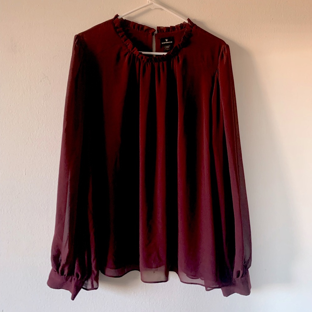 Worthington Burgundy Blouse 
Size XXL